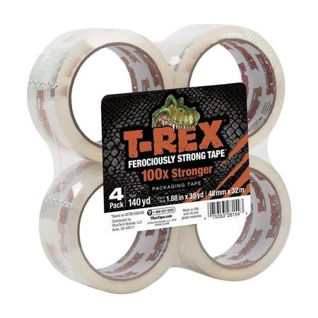 DUCK BRAND Duck. 285045 T-Rex Clear Packing Tape Refill; 4 Rolls - 1.88 in. x 35 yd. 285045